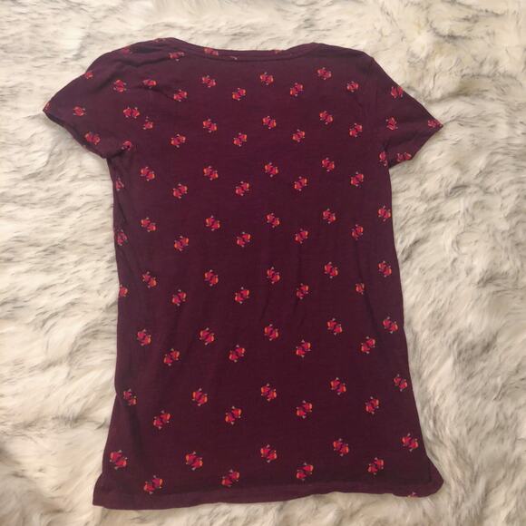 Merona Target Short Sleeve Twee Bird Print Vneck Shirt XS - Picture 5 of 5